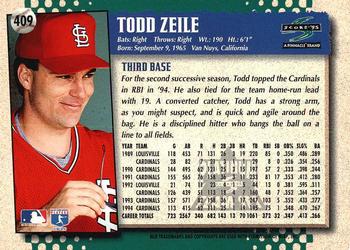 1995 Score - Platinum Team Sets #409 Todd Zeile Back