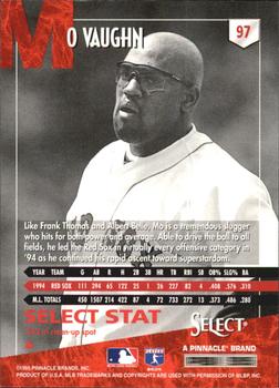 1995 Select - Artist's Proofs #97 Mo Vaughn Back