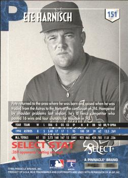 1995 Select - Artist's Proofs #151 Pete Harnisch Back