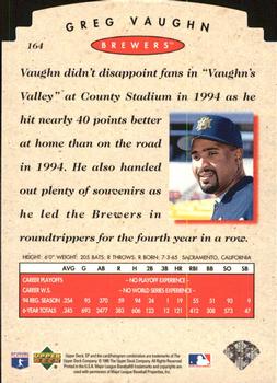 1995 SP Championship - Die Cuts #164 Greg Vaughn Back
