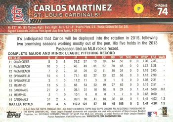 2015 Topps Chrome #74 Carlos Martinez Back