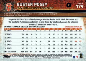 2015 Topps Chrome #179 Buster Posey Back