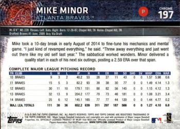2015 Topps Chrome #197 Mike Minor Back