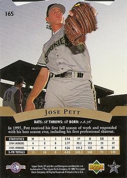 1995 SP Top Prospects #165 Jose Pett  Back