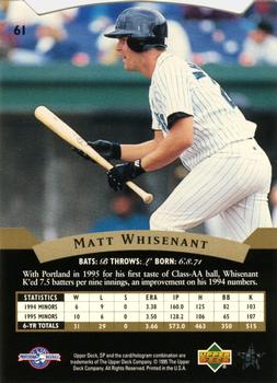 1995 SP Top Prospects #61 Matt Whisenant  Back