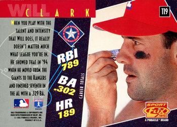 1995 Sportflix - Artist's Proofs #119 Will Clark Back