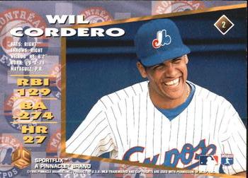 1995 Sportflix UC3 - Artist's Proofs #2 Wil Cordero Back
