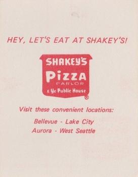 1975 Shakey's Pizza #16 Tony Lazzeri Back