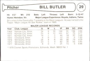 1978 Cramer Albuquerque Dukes #1 Bill Butler Back