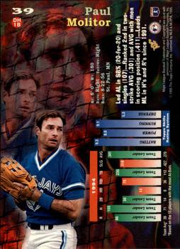 1995 Topps - Stadium Club First Day Issue #39 Paul Molitor Back