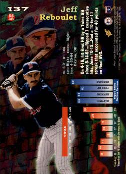 1995 Topps - Stadium Club First Day Issue #137 Jeff Reboulet Back