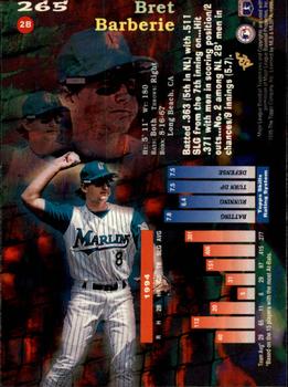1995 Topps - Stadium Club First Day Issue #265 Bret Barberie Back