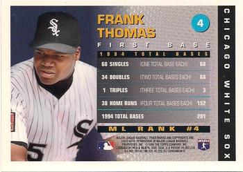 1995 Topps - Total Bases (Finest) #4 Frank Thomas Back