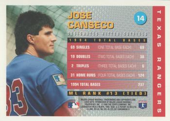 1995 Topps - Total Bases (Finest) #14 Jose Canseco Back