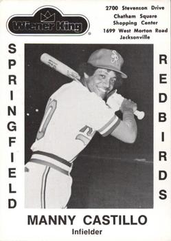 1978 Wiener King Springfield Redbirds #9 Manny Castillo Front