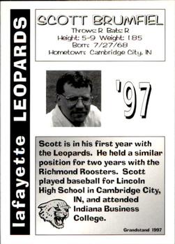 1997 Grandstand Lafayette Leopards #NNO Scott Brumfel Back