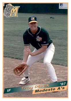1997 Grandstand Modesto A's #NNO Troy Penix Front