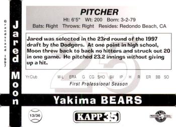 1997 Grandstand Yakima Bears #13 Jared Moon Back