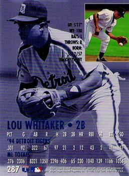 1995 Ultra - Gold Medallion #287 Lou Whitaker Back