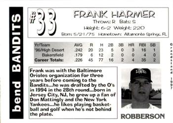 1997 Grandstand Bend Bandits #NNO Frank Harmer Back
