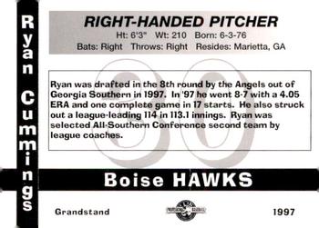 1997 Grandstand Boise Hawks #NNO Ryan Cummings Back