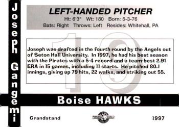 1997 Grandstand Boise Hawks #NNO Joseph Gangemi Back