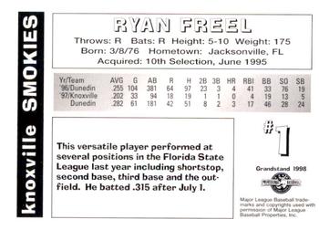 1998 Grandstand Knoxville Smokies #NNO Ryan Freel Back