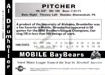 1999 Grandstand Mobile BayBears 1998 Southern League Champions #NNO Al Drumheller Back