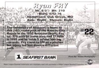 1998 Grandstand Spokane Indians #NNO Ryan Fry Back