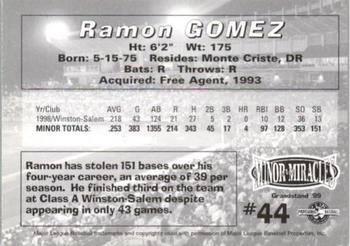 1999 Grandstand Birmingham Barons #NNO Ramon Gomez Back