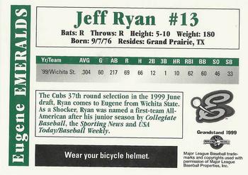 1999 Grandstand Eugene Emeralds #NNO Jeff Ryan Back