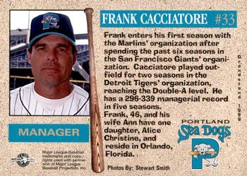 1999 Grandstand Portland Sea Dogs #NNO Frank Cacciatore Back
