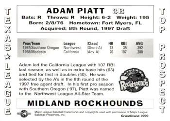 1999 Grandstand Texas League Top Prospects #NNO Adam Piatt Back