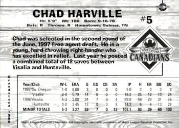 1999 Grandstand Vancouver Canadians #NNO Chad Harville Back