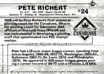 1999 Grandstand Vancouver Canadians #NNO Pete Richert Back