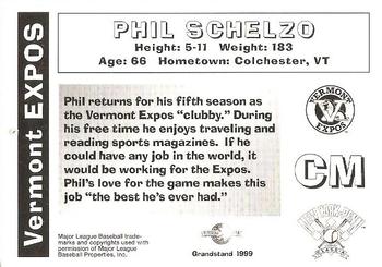 1999 Grandstand Vermont Expos #NNO Phil Schelzo Back