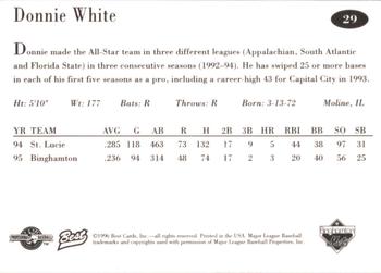 1996 Best Binghamton Mets #29 Donnie White Back
