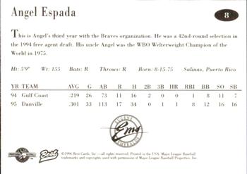1996 Best Eugene Emeralds #8 Angel Espada Back
