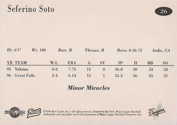 1996 Best Great Falls Dodgers #26 Seferino Soto Back