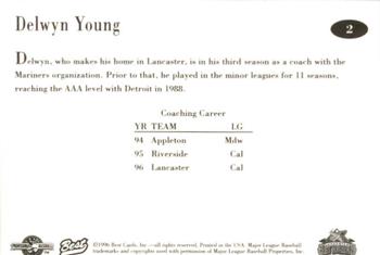 1996 Best Lancaster JetHawks #2 Delwyn Young Back