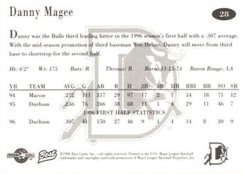 1996 Best Durham Bulls Brown #28 Danny Magee Back