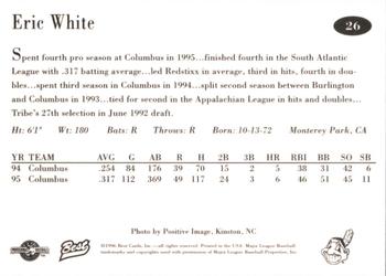 1996 Best Kinston Indians #26 Eric White Back
