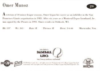 1996 Best Lynchburg Hillcats #29 Omer Munoz Back