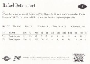1996 Best Michigan Battle Cats #5 Rafael Betancourt Back