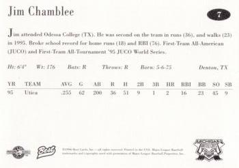 1996 Best Michigan Battle Cats #7 Jim Chamblee Back