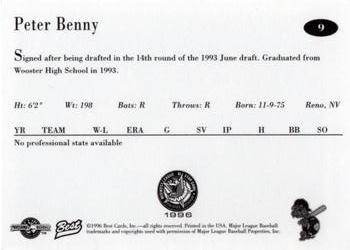 1996 Best Midwest League All-Stars #9 Peter Benny Back