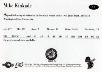 1996 Best Midwest League All-Stars #11 Mike Kinkade Back