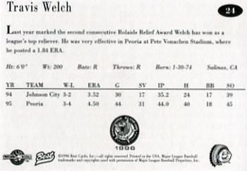 1996 Best Midwest League All-Stars #24 Travis Welch Back