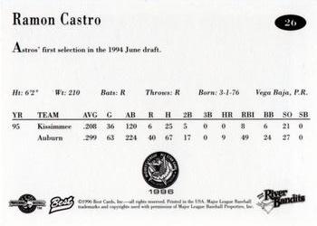1996 Best Midwest League All-Stars #26 Ramon Castro Back