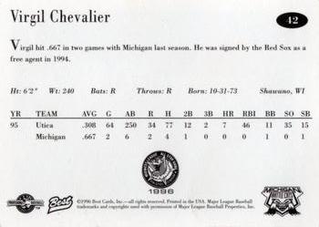 1996 Best Midwest League All-Stars #42 Virgil Chevalier Back